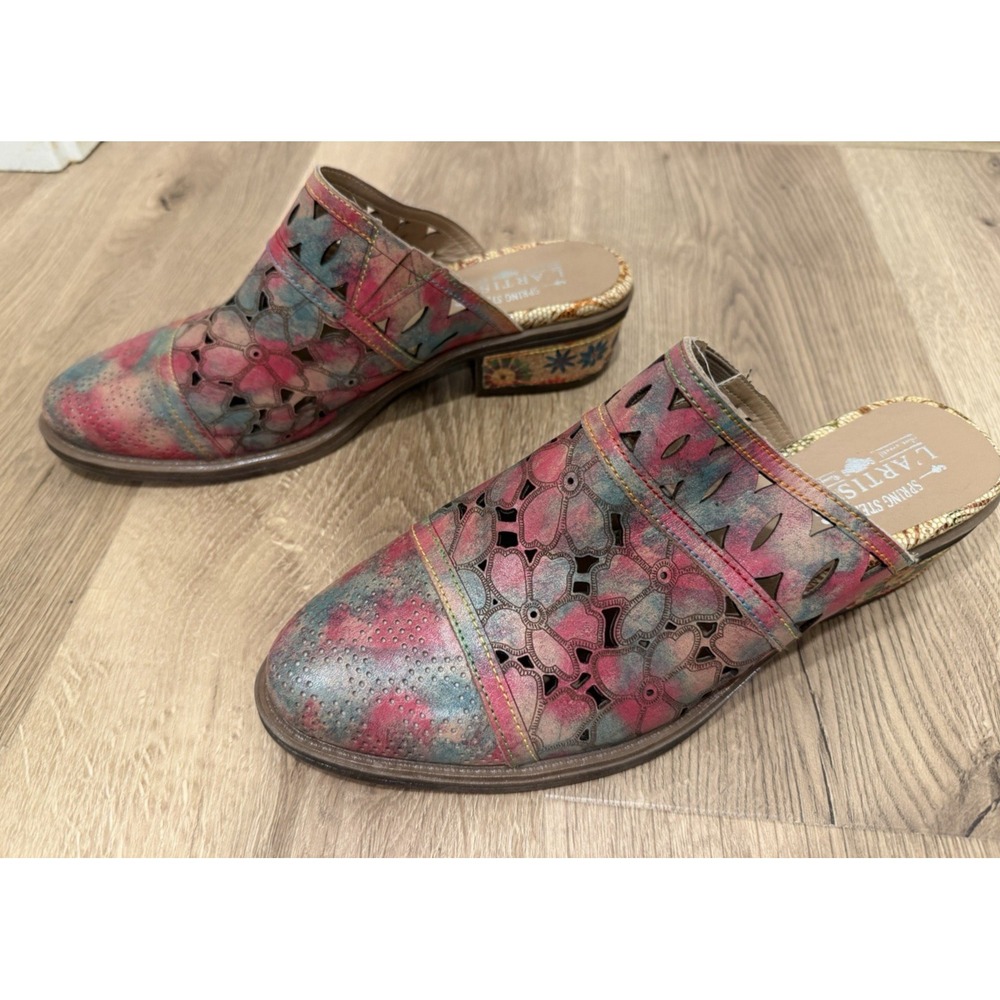 Woman's L'Artiste by Spring Step Rosalinda Mules EU 42 US 10.5/11 Floral Cut-Out